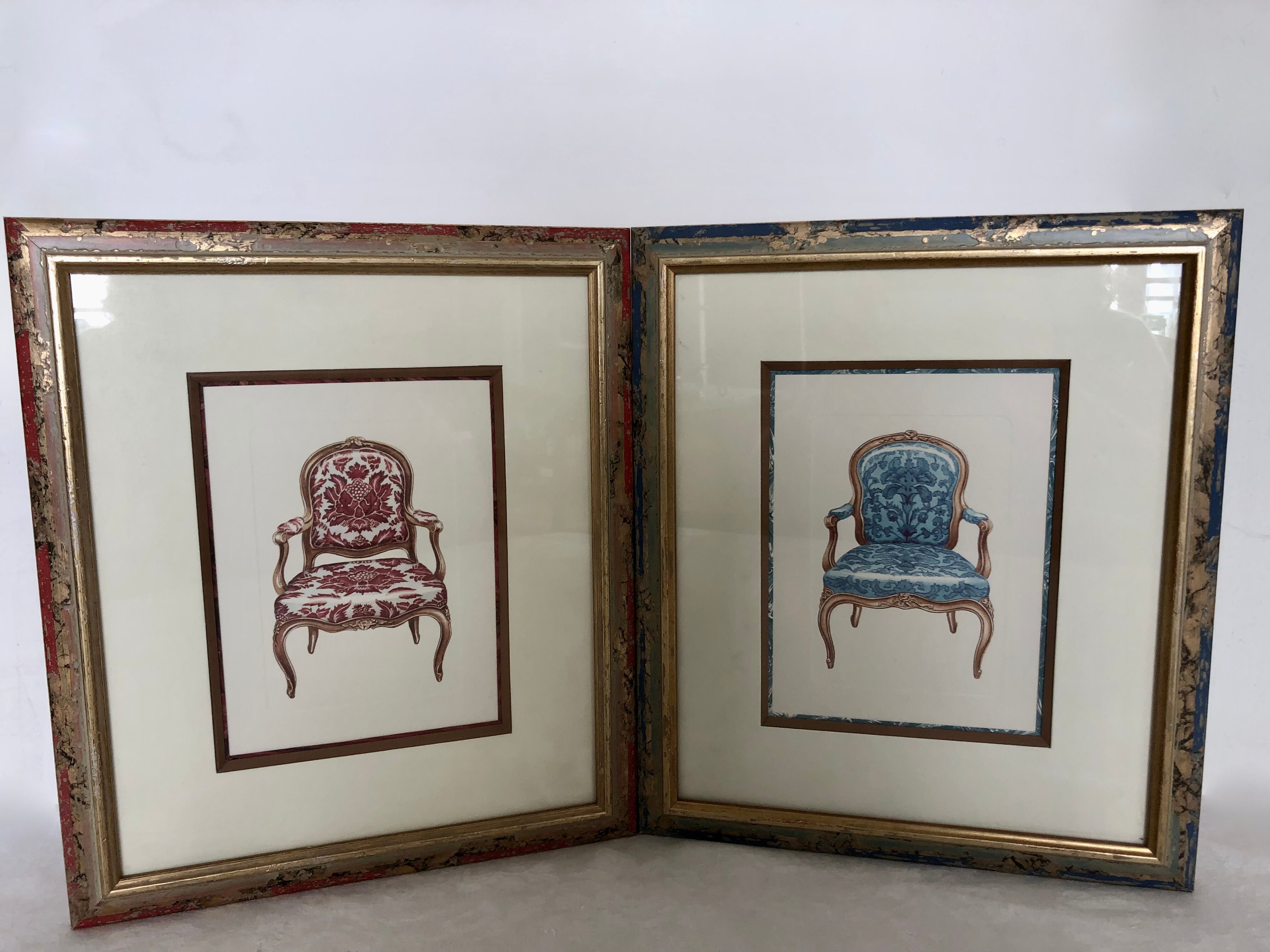 Pair of frames, tapestry