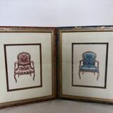 Pair of frames, tapestry