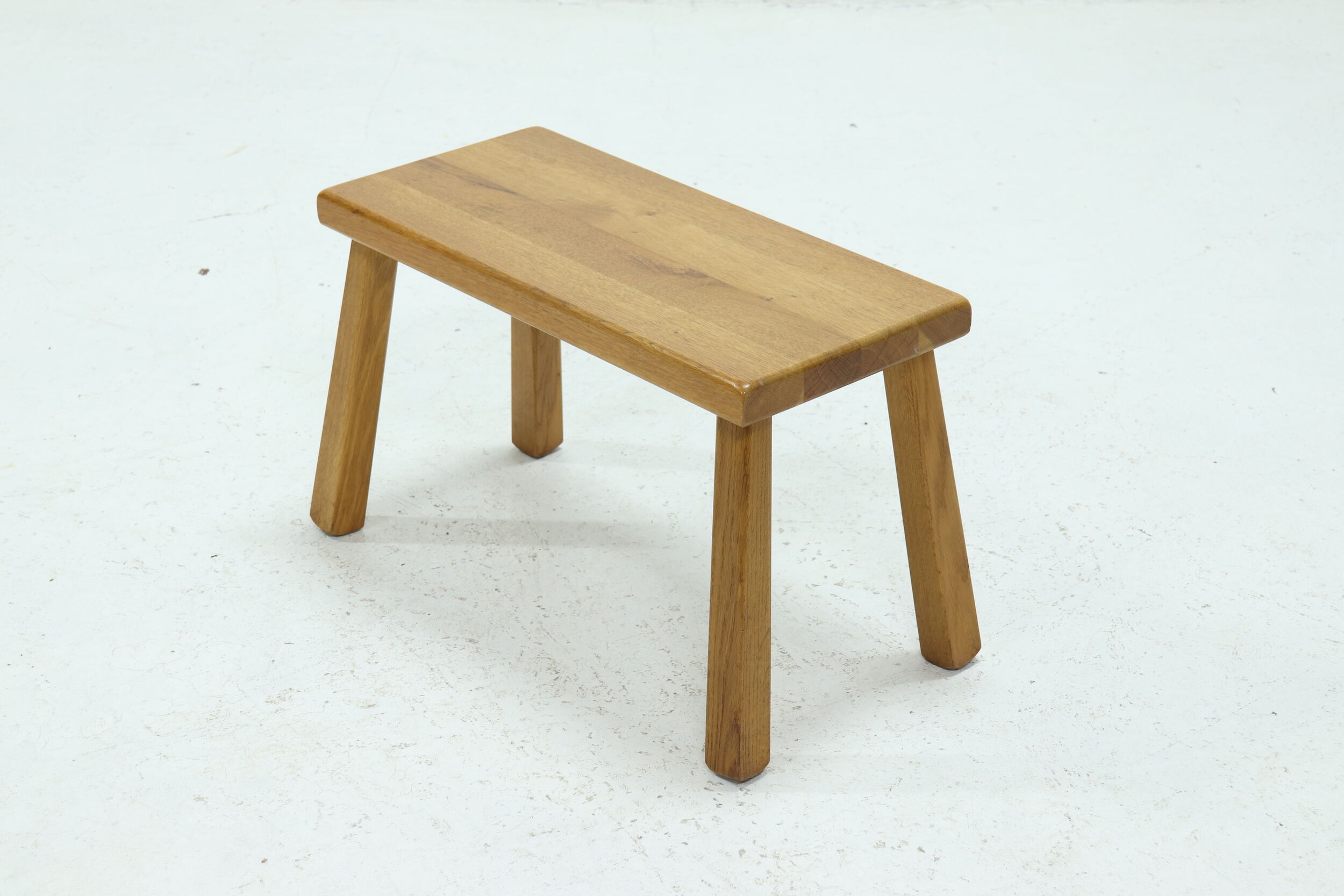 Solid oak brutalist side table or coffee table 1970s
