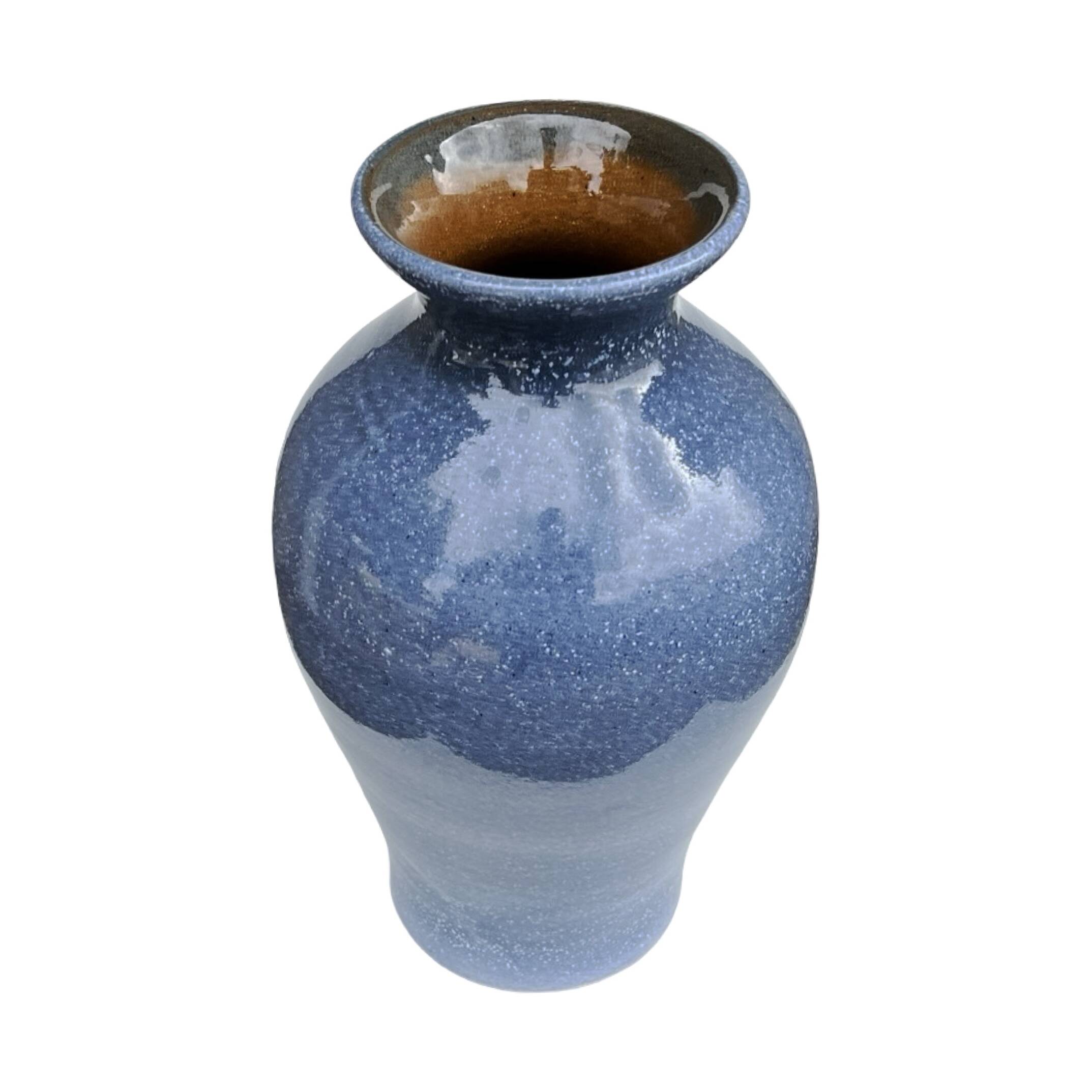 Vintage blue ceramic vase – reactive glaze, Germany, 1960s/1970s.