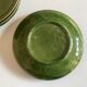 Set 5 plates flat caps dessert in green glazed earth 1960
