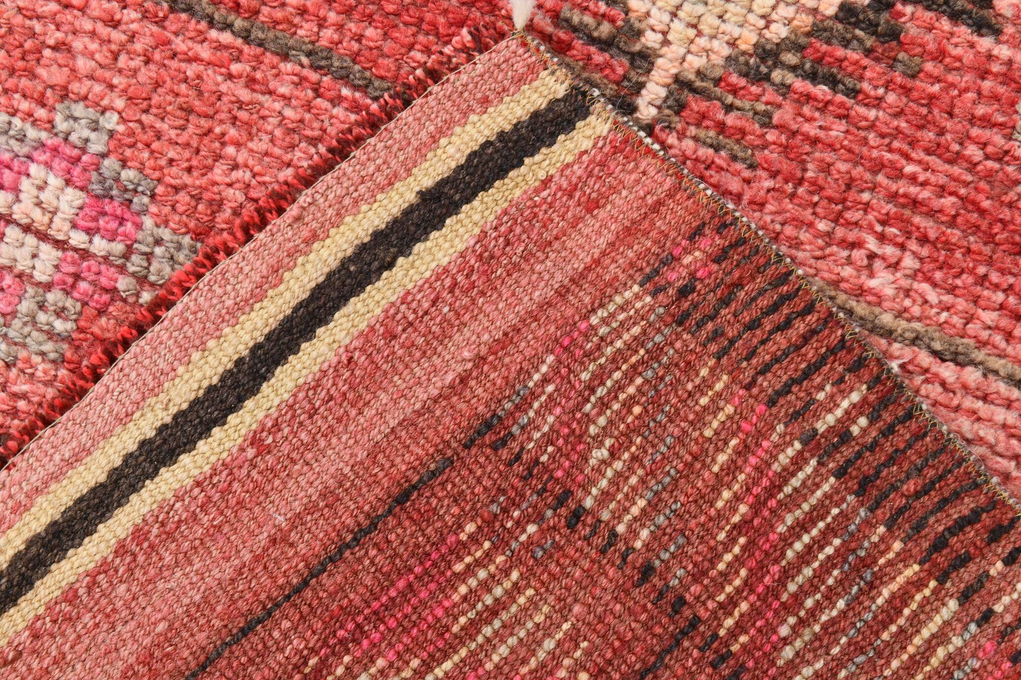 Modern Mid Century Turkish Vintage Runner Rug, 83x337 Cm