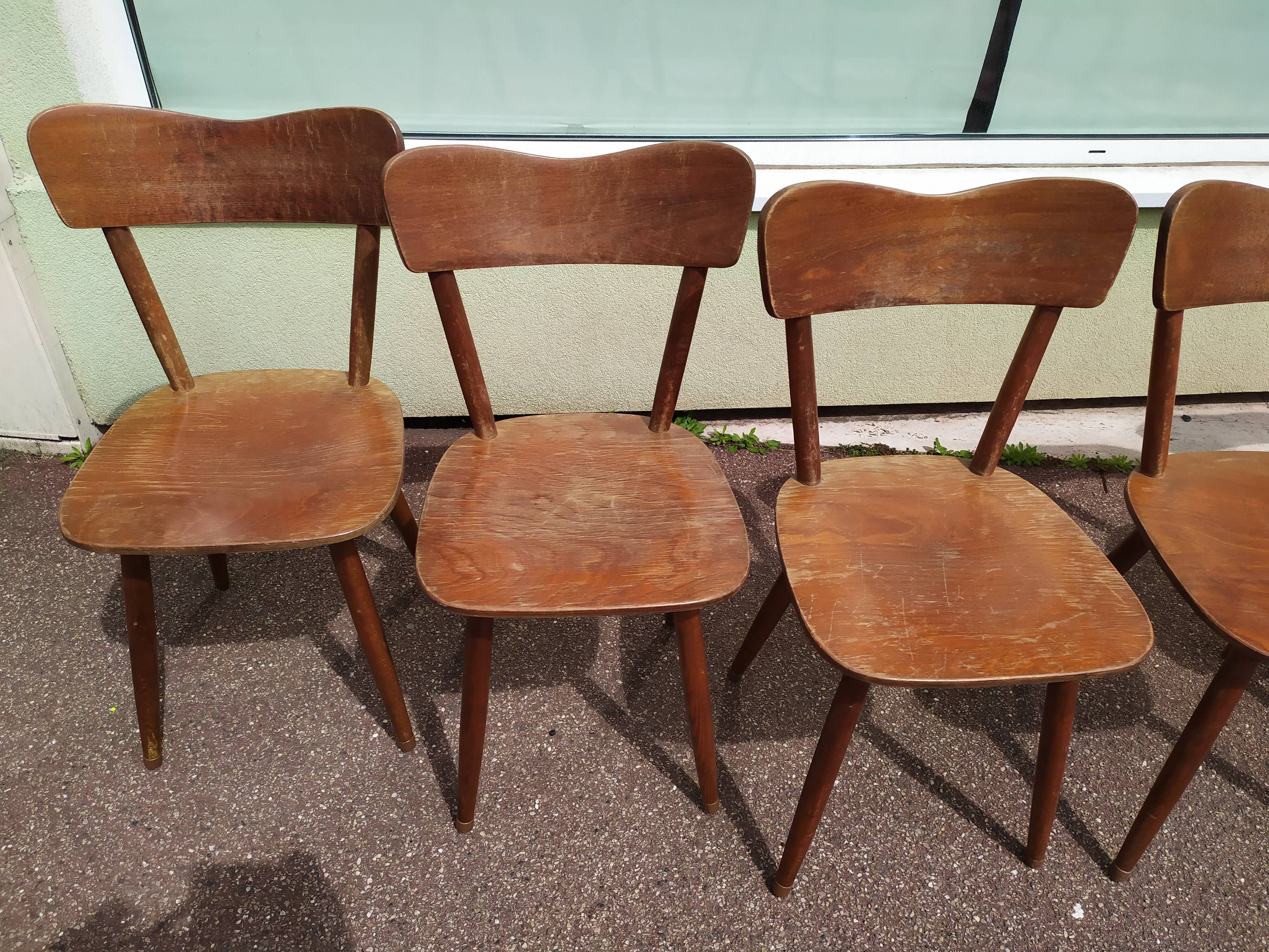 Lot of 6 wooden bistro chairw German