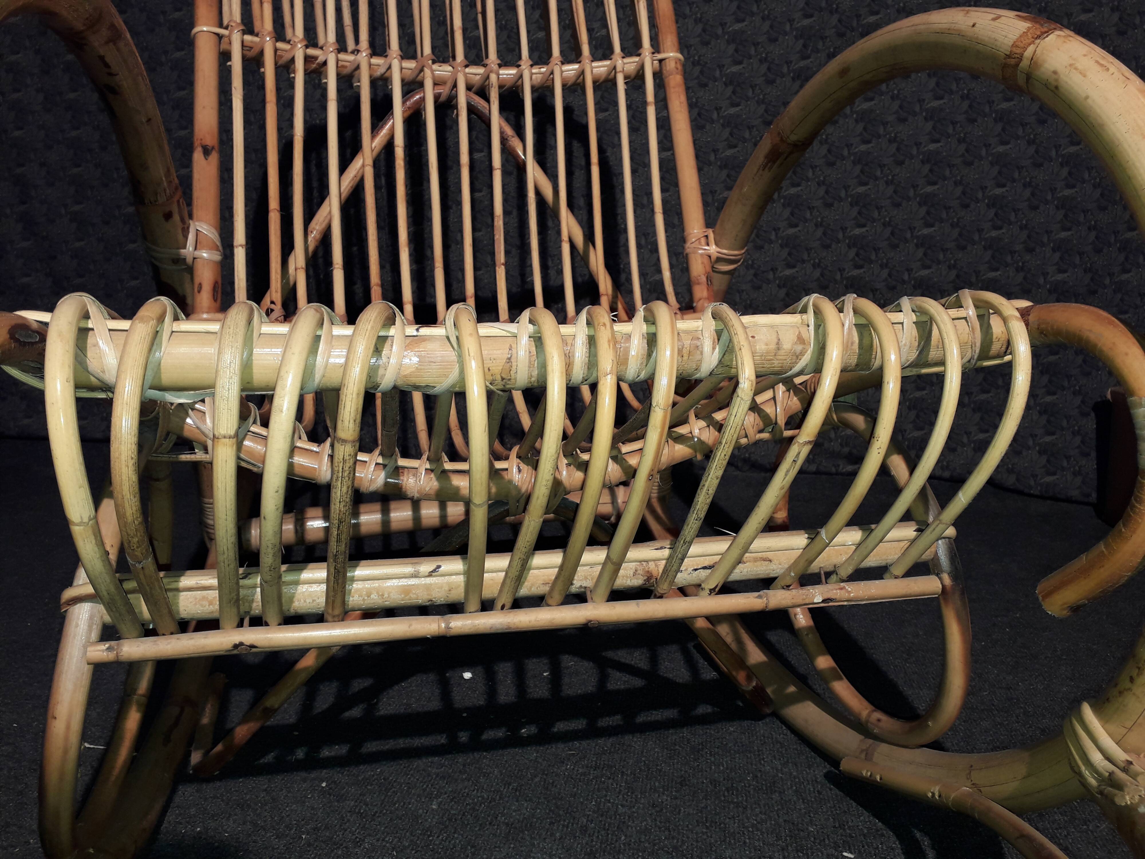 Rocking chair en rotin