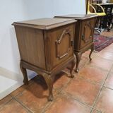Pair of vintage 1960s oak bedside tables