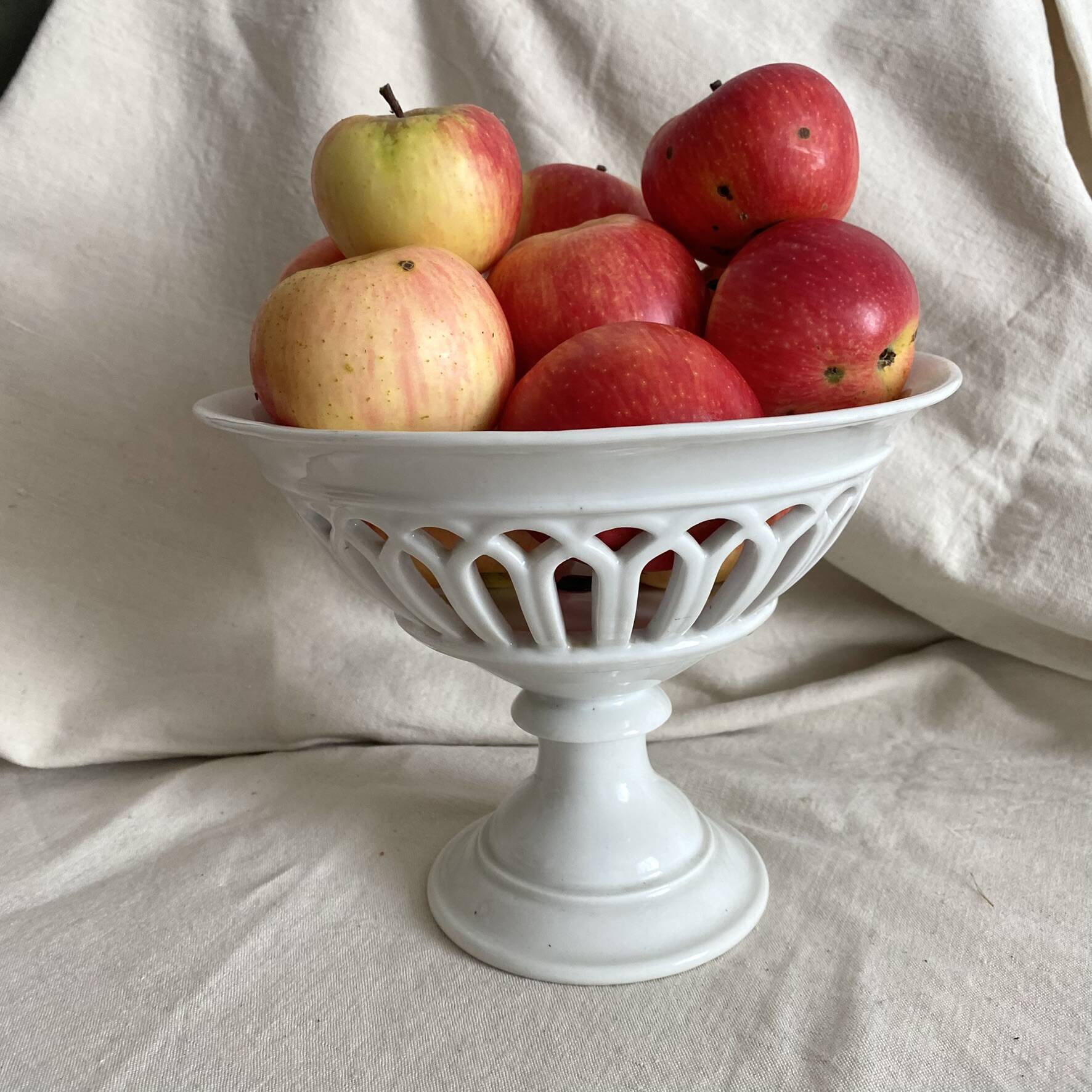 Antique pierced porcelain bowl from the 19th century.