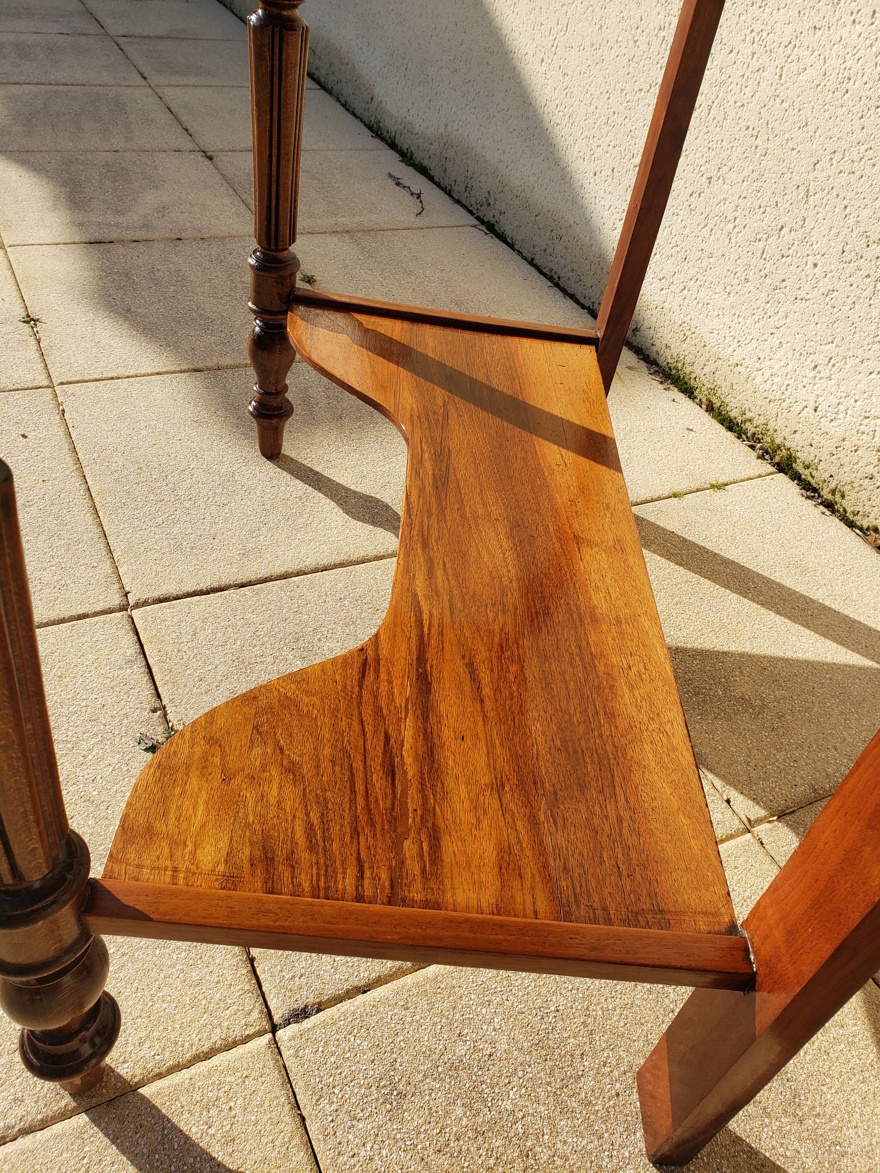 Vintage console hairdresser in walnut, Art Deco Louis Philippe style.