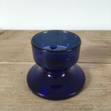 Blue glass candle holder