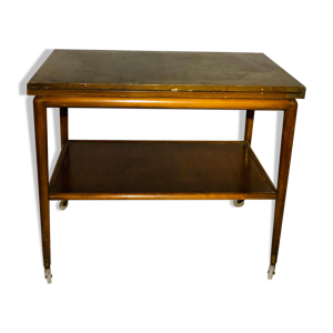 Table vintage dépliante sur roulettes en acacia