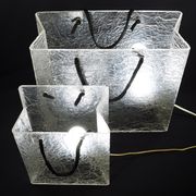 Lucite shopping bag lamps mid-century, set of 2