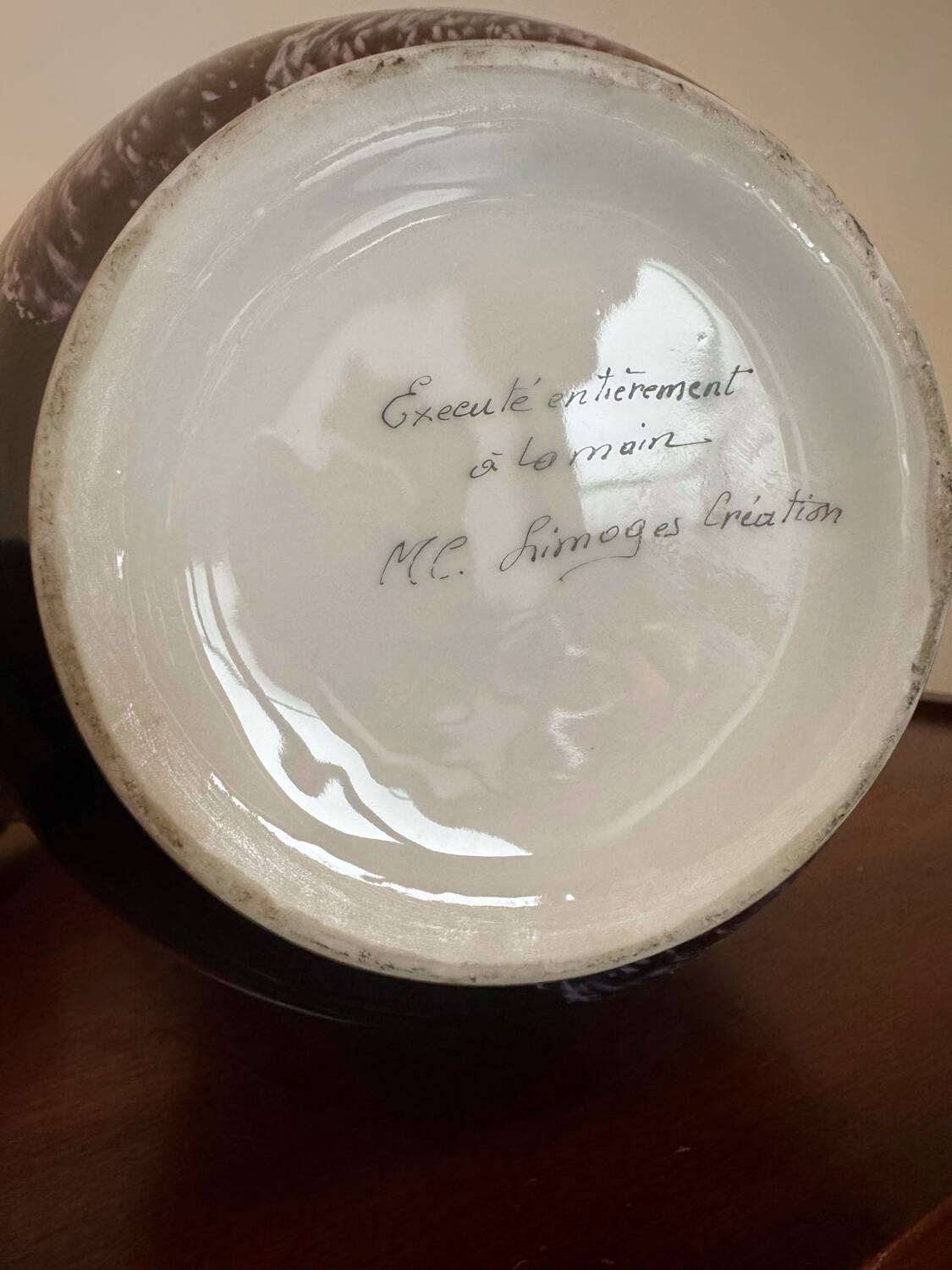 Limoges porcelain flamingo vase