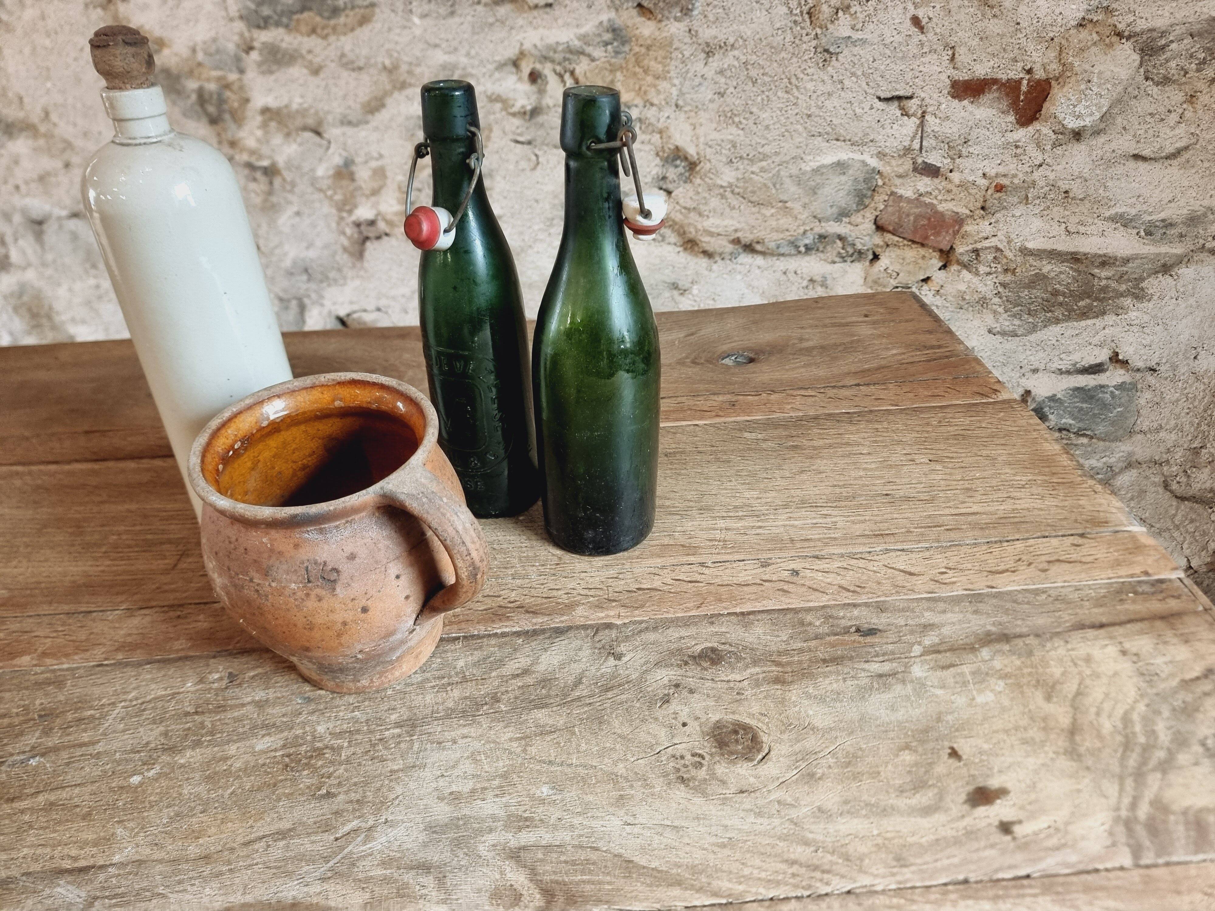 Table ancienne en chêne massif sur piètement en fonte – France, XVIIIe sièc