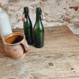 Antique solid oak table on cast iron base – France, 18th century