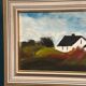 Original Swedish Oil on Panel – “Landscape with Farm” by Louis Zelig – Signed – Vintage & Framed – 78 × 39 cm (30.7" × 15.4")