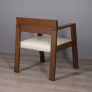 Vintage italian armchair in wood and leather, 1980s