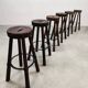 Vintage Spanish leather barstools 'Brutalism'