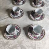 Set of 6 porcelain coffee cups