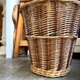 Braided wicker basket