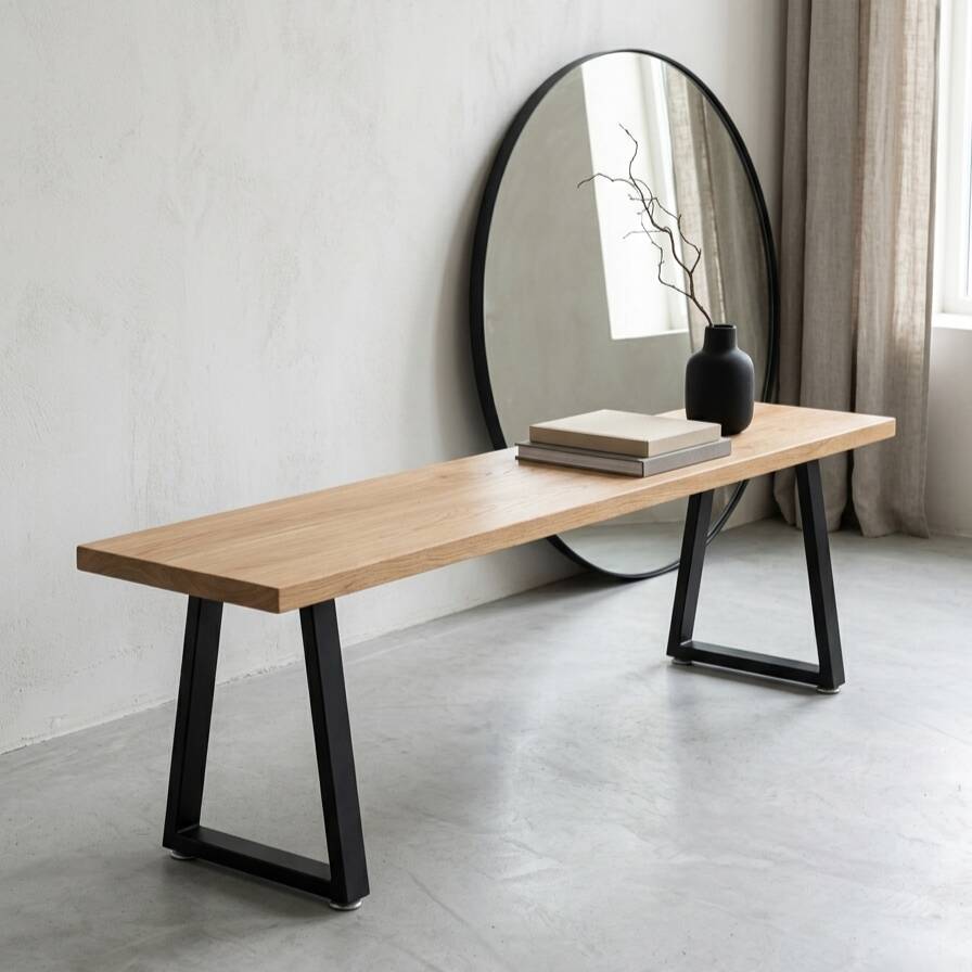 Large Pyramid bench HAY in oak - 250 cm - design by Wim Rietveld