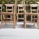 8 rustic oak chairs with patina, straw seating, 1950s.