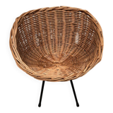 Fauteuil enfant en osier vintage design