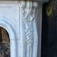 Louis XV style fireplace in Carrara marble and cast iron fireplace