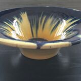 Coupe Vallauris flammée jaune et bleu