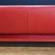 Vintage red leather Leolux Arabella design sofa used