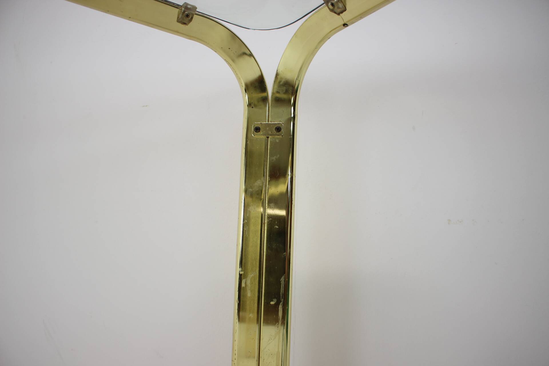 Midcentury brass and glass dining table, germany 1970s