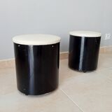 Pair of vintage pouf 60/70s