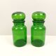 Set of 2 airtight green glass jars 22.5 cm