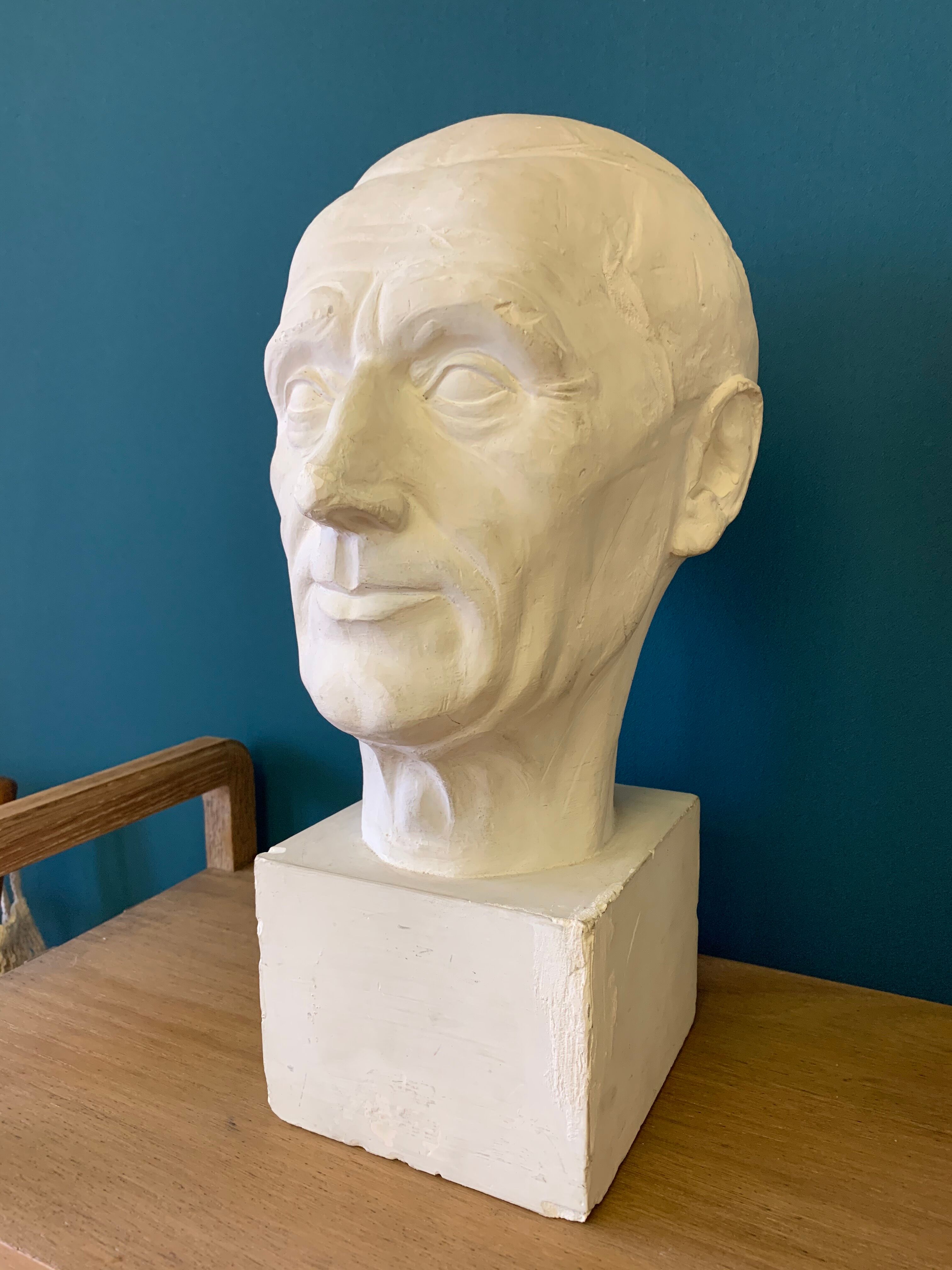Signed plaster head