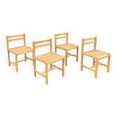 Ensemble de 4 chaises bois vernis, André Sornay
