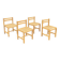 Set of 4 varnished wooden chairs, André Sornay