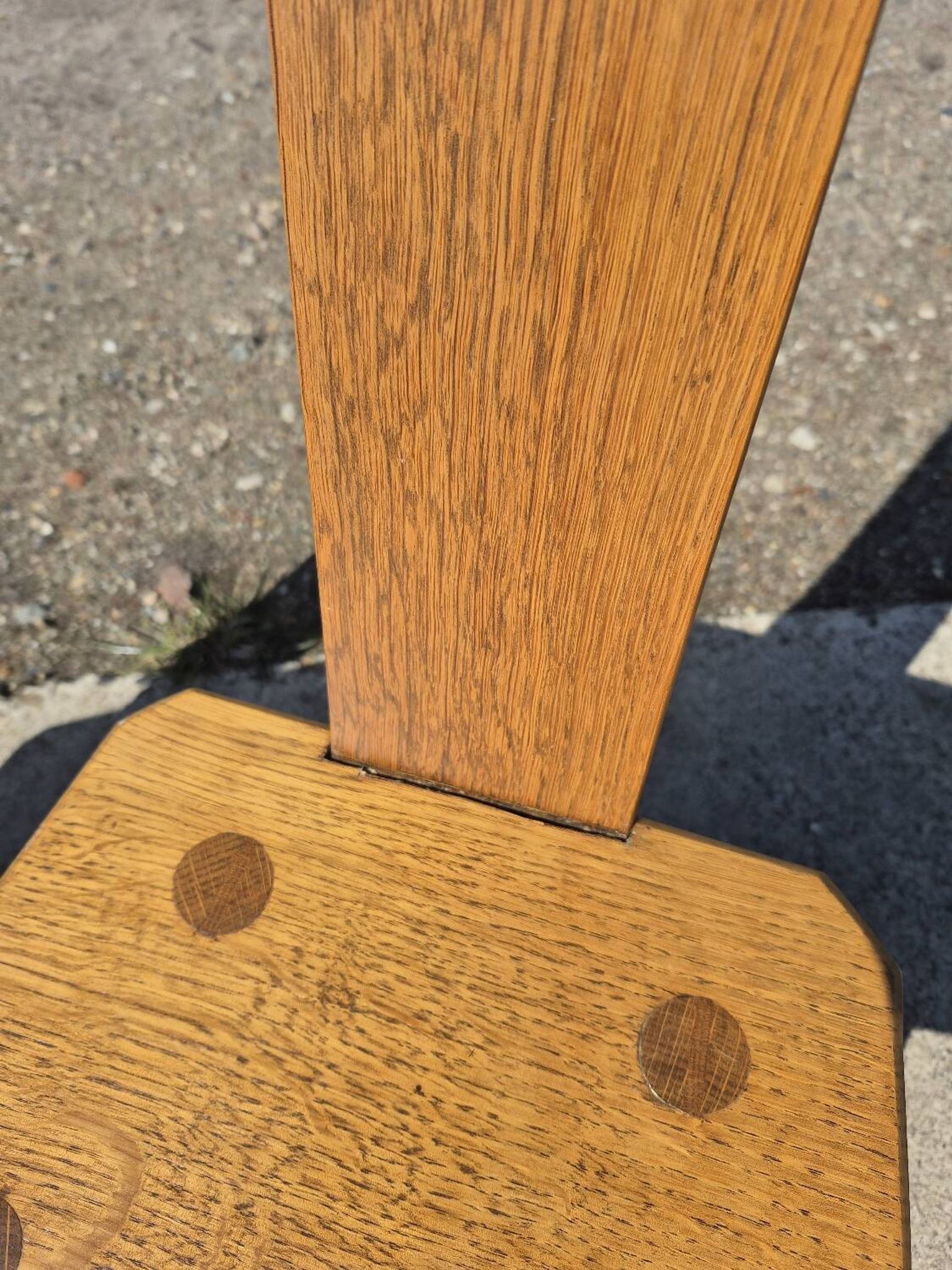 Set of 2 - Dutch MCM oak armchair from the 1960s - brutalist plant stool