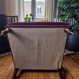 Upholstered velvet armchair