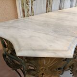 Metal and marble console