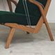 Paire de fauteuils ULUV bois et tissu vert bouclette