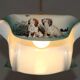 Rare French Art Deco Pendant Light | Illustrated Dog Countryside Shade