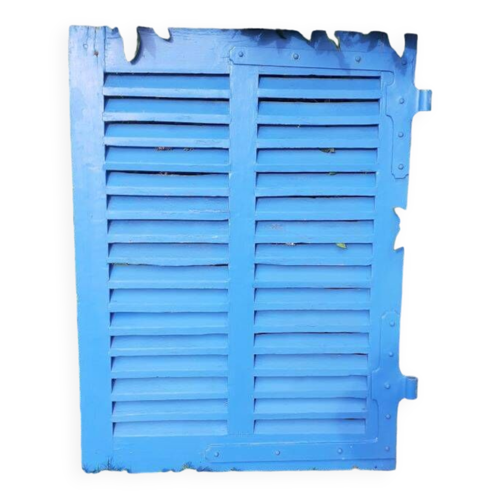 Petit volet  L75xH101cm bleu à persiennes