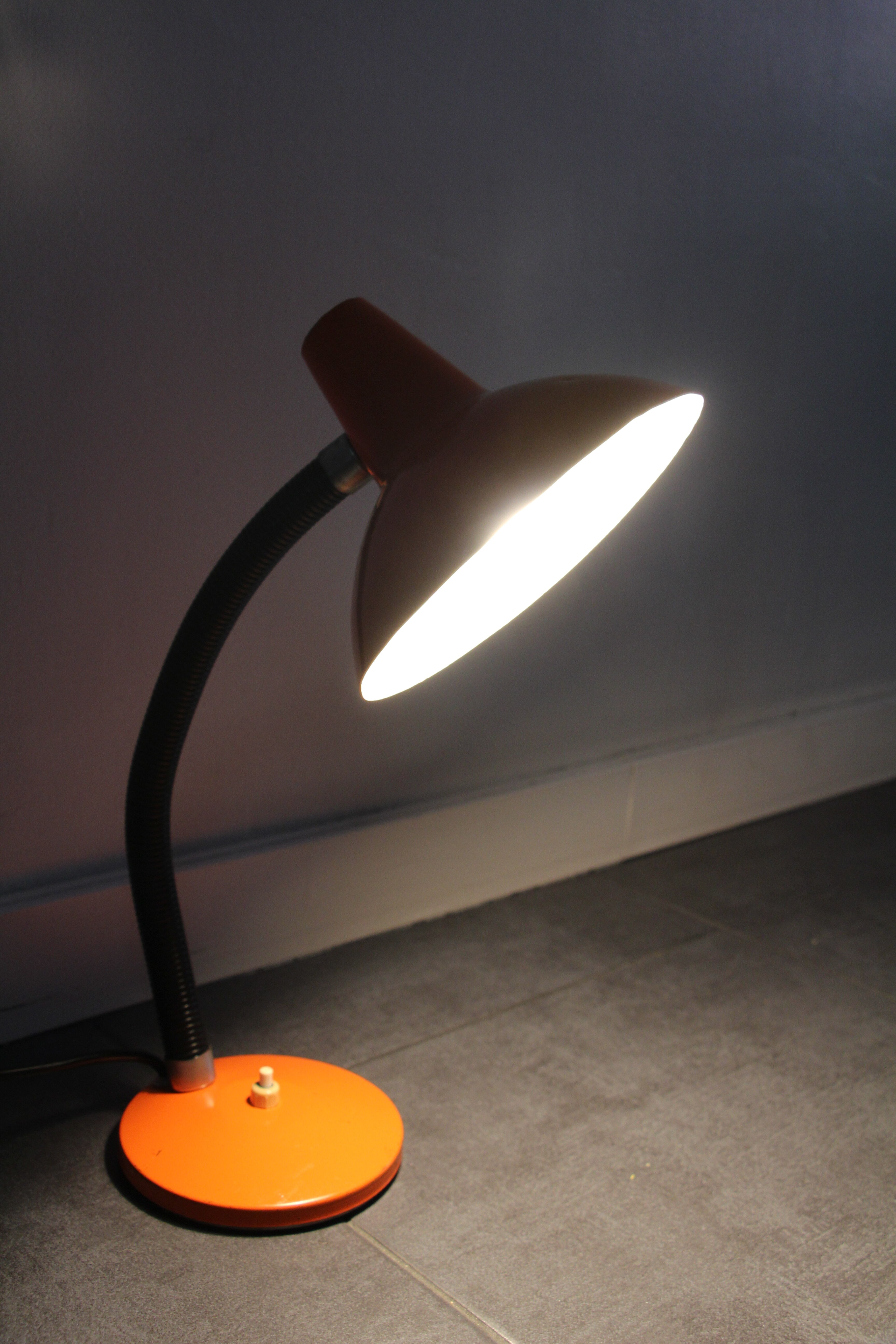 Desk lamp aluminor orange 70's