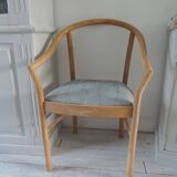 Scandinavian style armchair, beech frame, renovated seat
