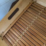 Set of 3 wicker and bamboo trays.