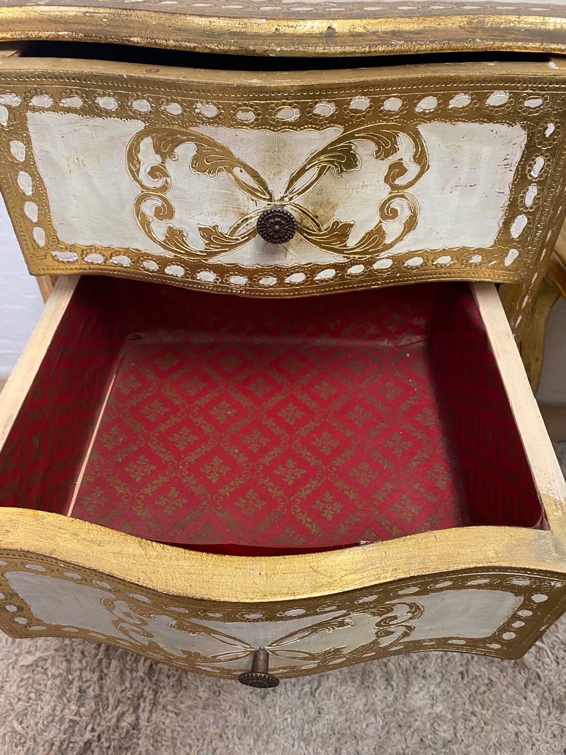 Pair of Italian Florentine bedside tables