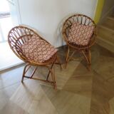 Rattan armchairs for children, 1980s