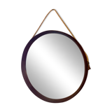 Miroir rond vintage en teck