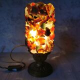 Table lamp gilded wood and stones