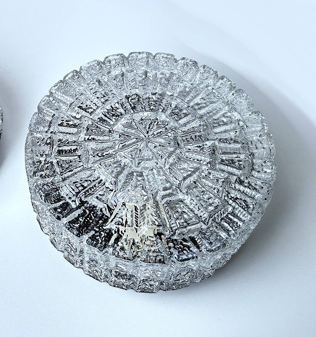 Vintage Brutalist Glass Sconce