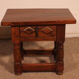 pair of Spanish walnut bedside tables