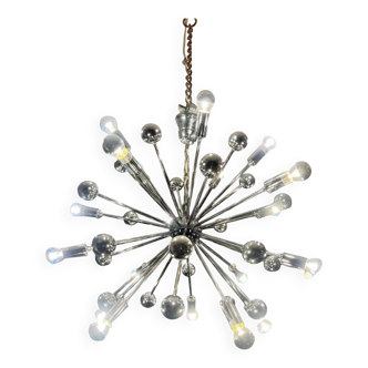 Atomic Sputnik Komet Chrome Chandelier